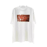 Crew neck t-shirt with digital direct-to-garment (dtg) printing, relaxed fit short sleeve tee