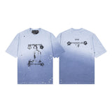 Mopey rich second generation xia loose version beautiful trendy quiet eyes printing round neck short sleeve t-shirt high street