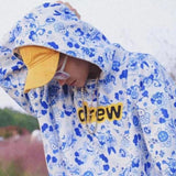 Justin Bieber Drew House Spring and Autumn Thin Fashion Brand Drew Smiley Face Full Printed Hoodie Hooded Sweater