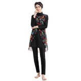 Burkini Muslim Swimwear Conservative Printed Sunscreen Detachable Four-Piece Swimsuit