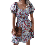 Nina Parker Dresses Elegant Sleeve Skirt Ruffled Short Sleeves Dress