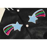 Letterman Jacket Outfit Senior Jackets Varsity Baseball Coat Letter Embroidered PU Leather Men's Baseball Uniform Jacket