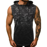 Tactics Style Men Sweatshirts & Hoodies Summer Men's Vest Camouflage 3D Digital Gradient Printing Hooded Sleeveless Vest T-shirt Men