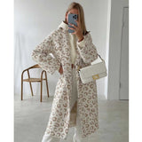 Women Dalmatian Coat Wool Leopard Print Women's Coat