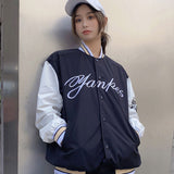 Yankee Letterman Jacket Outfit Senior Jackets Varsity Baseball College Coat Mlbny Winter Cotton-Padded Men's and Women's Baseball Uniform Casual