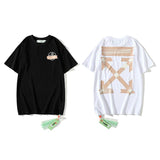 Off White T Shirt Summer Printed Unisex  ShortSleeved Shirt Owt Tshirt Bottoming