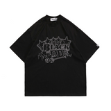 Blackair T Shirt Embroidered Letter T-shirt Loose round Neck Bottoming Shirt