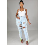 Women Distressed Denim Jeans Ripped Jean Ripped Stretch Jeans Skinny Pants Women