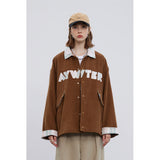 Letterman Jacket Outfit Senior Jackets Varsity Baseball Coat Autumn Workwear Jacket Lapel Baseball Uniform