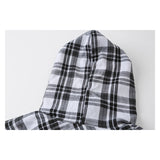 Off White Hoodie Long Sleeve Autumn Shirt Spring and Summer Plaid Striped Cardigan Hooded Shirt for Men and Women