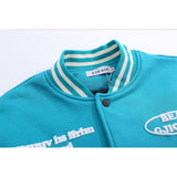 Letterman Jacket Outfit Senior Jackets Varsity Baseball Coat Printed Baseball Uniform Men's Jacket Loose Color Matching Coat
