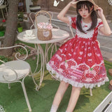 Gothic Lolita Harajuku Style Clothing Sweet Afternoon Tea Op Short Sleeve Loliita Dress
