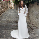 Women Lace Wedding Dress Sexy Long Sleeve Wedding Dress