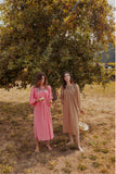 Beth Dutton Bohemian Winter Dress Midi Dresses Embroidered Dress Puff Sleeve Loose Vacation Long Dress