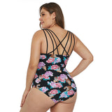 Women Plus Size Swimming One-Pieces Swimsuit Slimming Printed Sexy Conservative