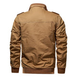 Men Fit Bomber Jacket Windbreaker Moto Street Coat Men's Spring and Autumn plus Size Jacket Men Multi-Pocket Workwear