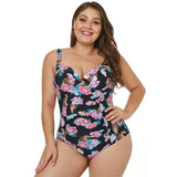 Women Plus Size Swimming One-Pieces Swimsuit Slimming Printed Sexy Conservative