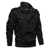 Men Fit Bomber Jacket Windbreaker Moto Street Coat Men's Spring and Autumn plus Size Jacket Men Multi-Pocket Workwear