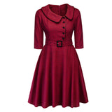Work Dresses for Girls Autumn and Winter plus Size Dress Women's Vintage Dress