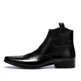 Indo Western Shoes Leather Boots Men's Short Boots High-Top Leather Shoes Chelsea Men's Boots Retro Boots