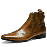 Indo Western Shoes Leather Boots Men's Short Boots High-Top Leather Shoes Chelsea Men's Boots Retro Boots