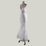 Women Lace Wedding Dress Sexy V-neck Lace Camisole Gown Long Dress