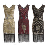 The Great Gatsby Dress Attire Beaded Sequined Tassel Evening Gown