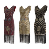 The Great Gatsby Dress Attire Beaded Sequined Tassel Evening Gown