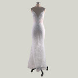 Women Lace Wedding Dress Sexy V-neck Lace Camisole Gown Long Dress