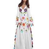 Beth Dutton Bohemian Dress Winter Autumn Midi Dresses Multicolored Tassel Split Maxi Dress Bohemian Printed Dress