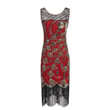 The Great Gatsby Prom Dresses round Neck Sleeveless Peacock Dress
