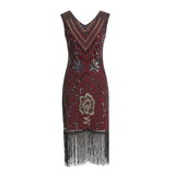 The Great Gatsby Dress Attire Beaded Sequined Tassel Evening Gown
