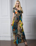 Women Plus Size Maxi Dresses Summer Muslim Short Sleeve Ruffled Long Dress