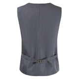 Men's Dress Vests Men's Vest Casual Jacket Fashion Casual Simple Men's Solid Color Single-Breasted V-neck Slim-Fitting Men's Clothing Waistcoat