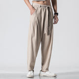 Linen Pants Straight Leg Pants Loose Men's plus Size Overweight Man Casual Pants Men
