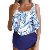 Women Plus Size Swimwear Tankinis High Waist Slimming Sexy Split Swimsuit Women