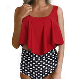 Women Plus Size Swimwear Tankinis High Waist Slimming Sexy Split Swimsuit Women