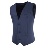 Men's Dress Vests Men's Vest Casual Jacket Fashion Casual Simple Men's Solid Color Single-Breasted V-neck Slim-Fitting Men's Clothing Waistcoat