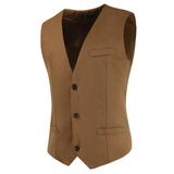 Men's Dress Vests Men's Vest Casual Jacket Fashion Casual Simple Men's Solid Color Single-Breasted V-neck Slim-Fitting Men's Clothing Waistcoat