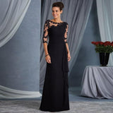 Women Lace Wedding Dress Spring/Summer Lace See-through round Neck Shirt with Half Sleeve Dress Gown