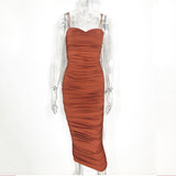 Women Summer Dresses Midaxi Dresses Women's Pleated Maxi Dress Suspender Dress