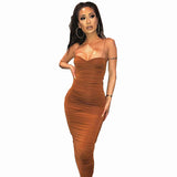 Women Summer Dresses Midaxi Dresses Women's Pleated Maxi Dress Suspender Dress