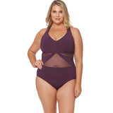 Women Plus Size Swimwear One-Pieces Sexy Patchwork Slimming One-Piece Swimsuit for Women