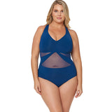 Women Plus Size Swimwear One-Pieces Sexy Patchwork Slimming One-Piece Swimsuit for Women