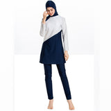 Burkini Muslim Swimwear Plus Size Conservative Swimsuit Color Matching Three-Piece Suit