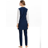 Burkini Muslim Swimwear Plus Size Color Matching Three-Piece Set Conservative Beachwear Women