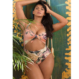 Women Plus Size Swimwear Bikinis Sexy Cutout Printed One-Piece Swimsuit for Women