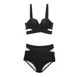 Women Plus Size Swimwear Bikinis Sexy High Waist Slimming Two-Piece Swimsuits Women