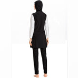 Burkini Muslim Swimwear Plus Size Conservative Swimsuit Color Matching Three-Piece Suit
