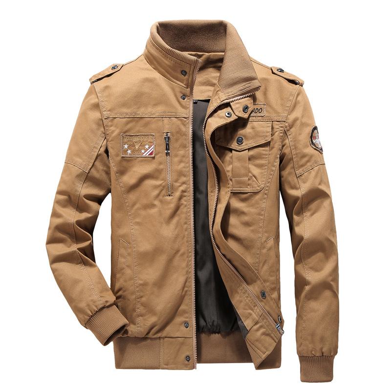 Men Fit Bomber Jacket Windbreaker Moto Street Coat Men's Clothing Casual plus Size Men's Jacket Loose Air Force Overalls Men